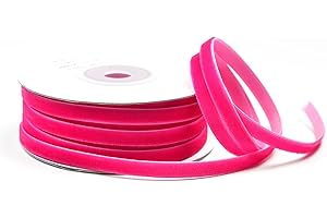 ‎CREATIVERY Samtband 6mm x 10m Rolle - FARBAUSWAHL in 3/6/10/16/22/25/50mm - farbecht & waschbar - Schleifenband für Hochzeit - Geschenkband zum Verpacken Dekorieren Basteln - Fuchsia Pink187