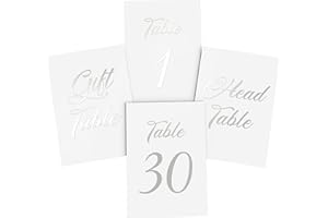 ‎IRICUS Tischnummern Hochzeit Silver 1-30 - Head Table - Gift Table - DIN A6 (10x15 cm) - Silverfoliert Hochzeitstischnummern - Tisch-nummern - Tischnummern Tischkarten Silver
