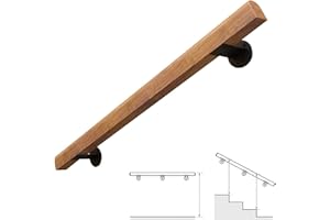 KEPMOGOH FAFZ (1ft-20ft) Pasamanos Antideslizantes - Kit Completo. Barandilla De Escalera De Madera Natural, Barandillas para Ancianos, Barandilla De Seguridad para Mano, Barra De Pasillo (Size : 6ft/180cm)