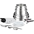 Tefal Ingenio Preference On 15-Piece Cookware Set, Stackable, Stainless Steel, Non-Stick, All hobs Compatible Including Induction, L9749532