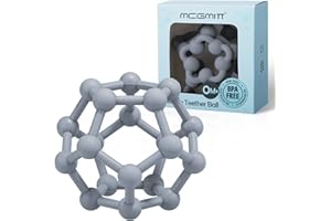 MCGMITT Mordedor Juguetes Bebes - Pelota Sensorial Mordedor Bebe Slicona para Agarre y Dientes, Juguetes para Bebés de 0 a 12 Meses Luz y Blanda, Regalos para Recién Nacidos, sin BPA, 10cm (Gris)
