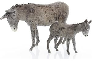Moranduzzo Burro y Burrito H. máx 4,3 cm para Belén de 8 cm Escala 1:22 – Standard 8 – Figuras Irrompibles, Pintadas a Mano, Producto Oficial, Escultor M. Landi