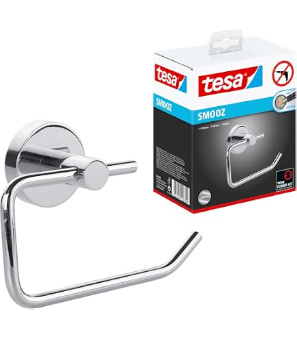 Tesa SPAA Duschgarnitur – Klebbar, Verchromt, Rostfrei (Stange, Schlauch, Kopf, 90 Cm)