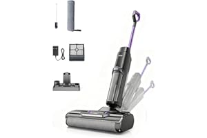 Redkey W15 Aspirador Vertical Fregona Sin Cable Agua, Aspirador Barredor 3 en 1, Potente Absorción de Agua y Polvo, Placa Única de 5mm, 35min Larga Autonomía, Pantalla LED, Limpieza Automática