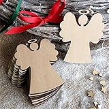 Árbol de Navidad 10pcs Madera Chip ángel adornos de Navidad árbol de Navidad colgante colgantes de decoración regalos