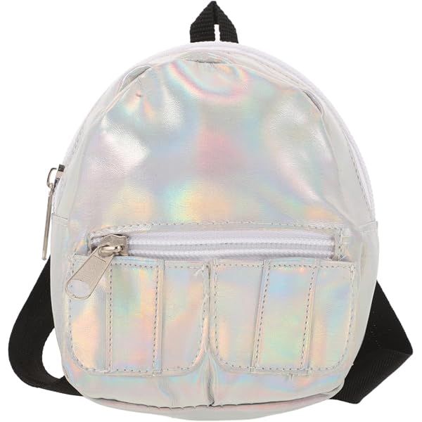 COLLBATH Holographic Backpack for Girls Mini Backpack in Special Pu Material Adjustable Shoulder Straps Smooth Zip Closure School Satchel for Daily Travel and Study Fashion