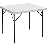 Cofan Folding Square Camping Table | Colour: White | Maximum Weight: 120 kg | Suitable for 6 People | Dimensions: 88 x 88 x 7
