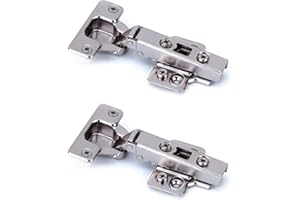 VICHOME 2 Bisagras para puertas de cocina de madera de cazoleta 35 mm rectas para muebles armarios cocinas baños hogar apertura 110 grados incluye bases regulables