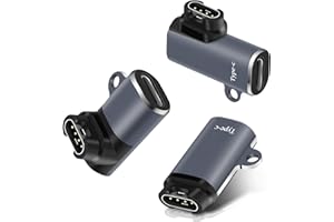 AXFEE Adapter USB-C na Garmin/Forerunner/Vivoactive 7/7S/7X/6/6S/6X/5/5S/5X/245/255/3/4, 3 sztuki, 90° kabel ładowania, transfer danych kompatybilny