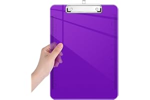 ‎PIASOENC Piasoenc Plastic Clipboards, Translucent Clip Board with Low Profile, Purple Clipboard with Ruler,Office Clipboards, School Supplies, Letter Size 12.5 x 9 Inches, Purple