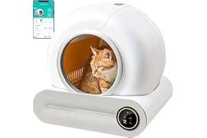 MOXAC Caja De Arena Para Gatos AutomáTica Extra Grande, Con Desodorante Y Tapete Arena, Control AplicacióN, Inodoro Autolimpiante Inteligente