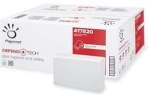 PAPERNET, Asciugamano Piegato V 417820 , Asciugamani di carta 2 veli con formula antibatterica , Compatibile con Dispenser Antibatterici C/V 417204, 416143 , 15 confezioni per 210 strappi da 21x22cm