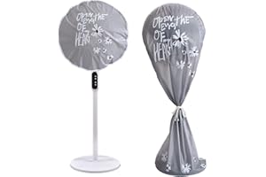 Cuayaes Copertura Antipolvere per ventaglio da 2 Pezzi, Copertura per Ventilatore Impermeabile alla Polvere e all'Acqua, per Interni ed Esterni, Margherita Grigia