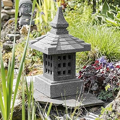 wanda collection Lanterne japonaise en pierre de lave 55cm
