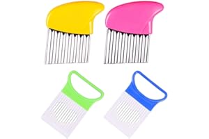 Dealikee 4-teiliges Wellenschneider-Set, 3 gewellte Zerkleinerer, Kartoffelschneider, 1 Tranchiermesser, Klinge für Gemüse, Kartoffel, Gurken, Karotten, Pommes 2 & 2