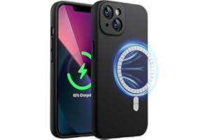 ‎JETECH JETech Magnetyczna Silikonowy Etui dla iPhone 13 6,1 Cala, Kompatybilny z MagSafe, Case ze Obiektyw Aparatu Pełny Ochrona (Czarny)