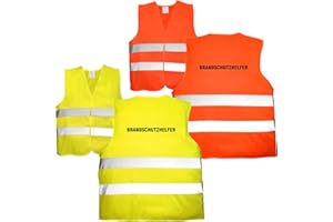 ‎NASHVILLE PRINT FACTORY Nashville print factory 10 x Warnweste Bedruckt - Brandschutzhelfer - Sicherheitsweste EN ISO 20471 (Neon Gelb)