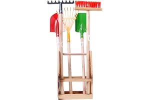 Mediablue 5 teiliges Gartenwerkzeug Set Spaten Laubharke Schaufel Besen Garten Werkzeug Kindergartenset