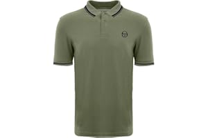 Sergio Tacchini Black Grey Iconic Stripe Polo Shirt 103.20022 003, S
