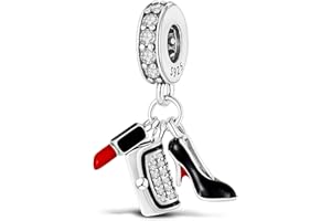 MULA Charms Abalorios Colgante de Cuentas Plata de Ley 925 con Circonita Cúbica Compatible con Europeo Pulsera Collar,Charms de Para Niña Mujer