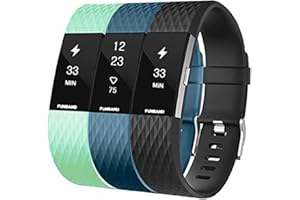 FunBand Cinturino Fitbit Charge 2, cinturino in silicone morbido cinturino di ricambio regolabile sport accessorio per smartwatch Fitbit Charge 2