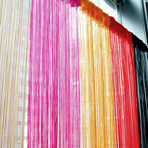 sourcingmap® 1*2M Fadenvorhang Fadengardine für Tür Fliegenschutz Fenstergardine Fuchsia - 6