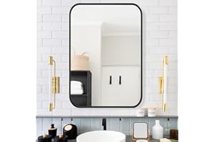 AOAOPQ Wall Mounted Mirror 20"x27.5" Rectangular Hanging Mirror Wall Mirror Hanging for Bedroom Living Room Dressing Mirror Aluminum Metal Brushed Frame