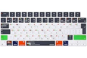 MOSISO Osłona klawiatury kompatybilna z MacBook Air 15 M2 A2941/Air 13,6 M2 A2681, kompatybilna z MacBook Pro 14/16 M3 M2 M1 A2918 A2992 A2779 A2442 A2991 A2780 A2485 Mac OS OS OS X Shortw Cut UK,