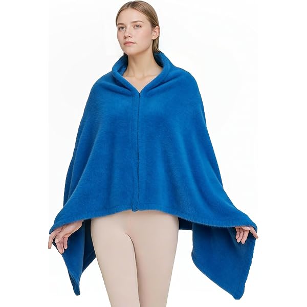 Poncho Multiway Sherpa Polaire Femme - Châle Chaud Et Doux Avec Boutons, Cape à Carreaux Oversize