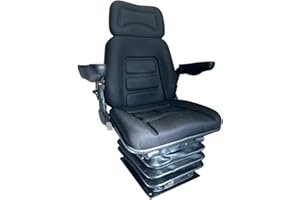 KLARA SEATS Traktorsitz Luftsitz Schleppersitz Baumaschinensitz Fahrer-Sitz luftgefedert mit Armlehnen Kompressor 12V