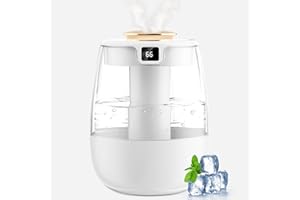 FOGARI Nawilżacz powietrza, 1 l, cichy humidifier z 2 otworami, nawilżacz powietrza z cichym wyświetlaczem cyfrowym USB, 2 tryby mgły i lampka nocna do biura, pokoju dziecięcego, sypialni, samochodu, kolor
