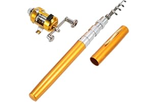 Lixada 0.99M Poche Pliable Canne À Pêche Bobine Combo Mini Stylo Pôle De Pêche Kit Télescopique Canne À Pêche Spinning Reel Combo Kit