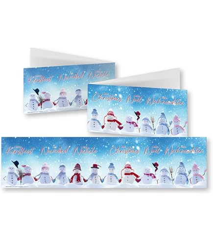 Edition Seidel Set 12 Biglietti Di Natale Con Buste - Cartoline Pieghevoli 11,5x17 Cm, Stampa Premium Offset, Senza Testo Interno
