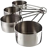 Dynore Set of 4 Measuring Cup with Wire Handle (Stainless Steel)