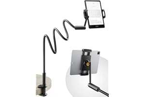 SAIJI 120CM Upgrade Schwanenhals Tablet Halterung, Einhand Verstellbarer iPad Halterung Bett, Kindle Halterung zum Lesen im Bett, Kompatibel mit iPad iPhone, Fire, Alle Geräte von 4,7-11"