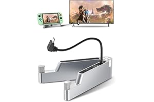 LTSKY Switch Docking Station, aleación de aluminio Switch Docking adecuado para Nintendo Switch/Switch OLED con funda, Switch TV Dock con conector HDMI 4K, antideslizante y estable