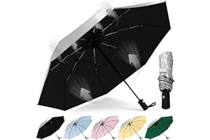HEXSOLID 92/105cm Parapluie Compact Pliant Résistant Vent Fort Parapluie Anti Tempete Automatique Umbrella Solide Résistant Au Vent Pour Femme Homme