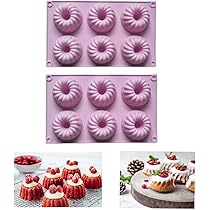 GIRAFEDA 2er Set Mini Gugelhupfformen Aus Silikon - 29x19cm, Antihaftbeschichtet, Backofengeeignet