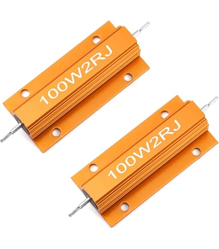 Résistance Aluminium 100W 1 Ohm - Lot De 8 - Montage Sur Châssis - Doré - Pour éclairage, Audio, Contrôle Industriel - 9