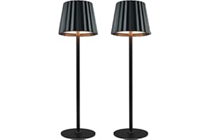 CAKKONE Led Tischleuchte Kabellos mit 3 Lichtfarben, 2 Stück Outdoor Tischlampe Kabellos IP54 Wasserdicht, Led Tischlampe Akku USB Aufladbar Einstellbare Helligkeit für Wohnzimmer, Camping, Bar