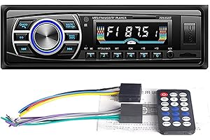 WEPARTICULAR Radio samochodowe 12 V/24 V radio samochodowe Bluetooth 1 Din samochodowy odtwarzacz stereo AUX interfejs ISO MP3 FM / USB/radio z pilotem zdalnego sterowania