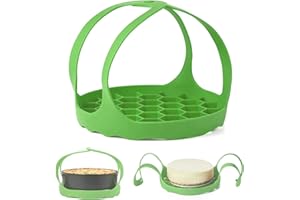 PFLYPF 1 pièce d'élingue à Steamer en Silicone, élingue à Vapeur antiadhésive Portable, Grille à Vapeur Anti-brûlure, élingue en Silicone pour autocuiseur, Accessoires de Cuisine Essentiels (Vert)