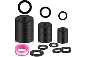 NEWOUTSET 36 Pcs Arandelas de Sellado, Arandelas de Gomas, O Ring Planas de Goma, Juego de Juntas Toricas Juntas de Goma Planas para Mangueras de Grifos de Ducha 1/2 3/4 1 Pulgada