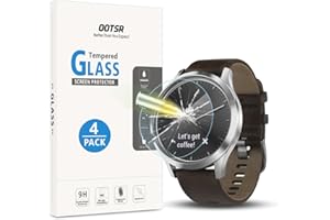 OOTSR (4 Stück) Schutzfolie für Garmin Vivomove HR, Panzerglas Displayschutzfolie für Garmin Vivomove HR Folie [9H Härte] [Kratzfest] [Einfache Installation]