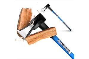 BITUXX Spaltaxt Spaltbeil Axt Beil Spalthammer Spaltkeil Fiberglas Forst Set - Die Perfekten Werkzeuge für Garten und Wald (Spaltaxt 3700g)
