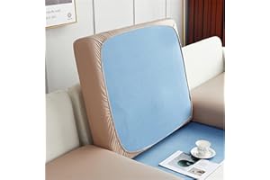 BXFUL Sofa Sitzkissenbezüge wasserdichte Leder Sofakissenbezüge Sofa Kissenbezüge Stretch Rückenlehnen Kissenbezug Couch Sofa Sitzbezug (Großer 2-Sitzer,Khaki)