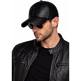 Valkyrie Erkek Siyah Deri Şapka Kavisli Siperlikli Ayarlanabilir Spor G&uuml;nl&uuml;k Baseball Cap