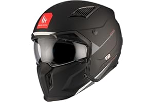 MT Helmets Streetfighter SV S – Casco Moto Integral Abierto con Visor Solar Retráctil, Estilo Streetfighter, Interior Lavable y Calota HIRP | Homologado ECE 22.06 & DOT