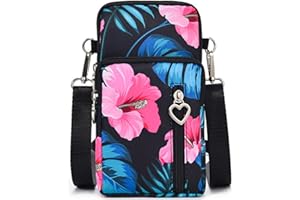 BRINNY Damska torebka, torba na ramię, torba na ramię, ze sztucznej skóry, 3 kieszenie na zamek błyskawiczny, uniwersalna torba na telefon komórkowy do zawieszenia, portfel na telefon komórkowy poniżej 7