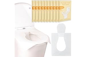 UHETLET 100 PCS Protector WC Desechable, Fundas Desechables para Asiento de Inodoro, Fundas Desechables para WC para Adultos y Niños, Cubierta de Asiento de Inodoro para Viajes Hoteles Baños Públicos
